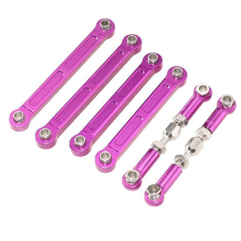 MGHGFYTAS RC Auto Zubehör Kompatibel Mit Wltoys 124008-2705 124010 Fernbedienung Auto Upgrade Teile Zubehör Metall Stange Lenkung Einstellbare Stange(Purple) von MGHGFYTAS