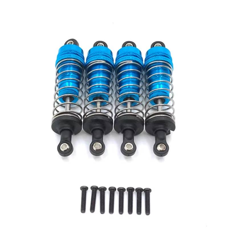 MGHGFYTAS RC Auto Zubehör Kompatibel Mit Wltoys 124019 144001 Fernbedienung Auto Upgrade Teile Metall 4PCs 1set Vorne Hinten Stoßdämpfer(Blue) von MGHGFYTAS