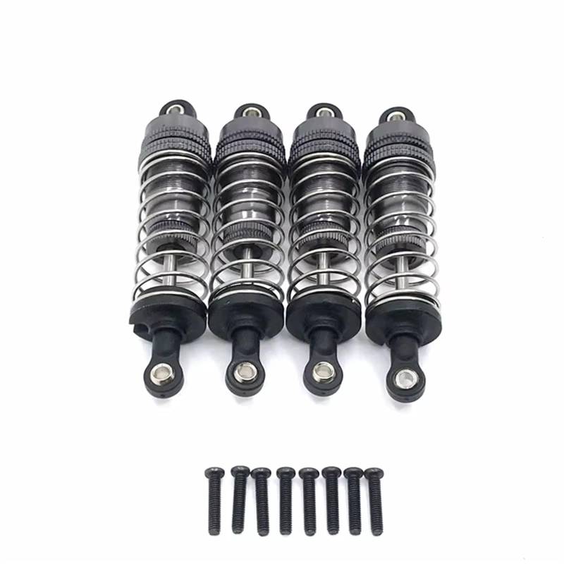 MGHGFYTAS RC Auto Zubehör Kompatibel Mit Wltoys 124019 144001 Fernbedienung Auto Upgrade Teile Metall 4PCs 1set Vorne Hinten Stoßdämpfer(Gray) von MGHGFYTAS