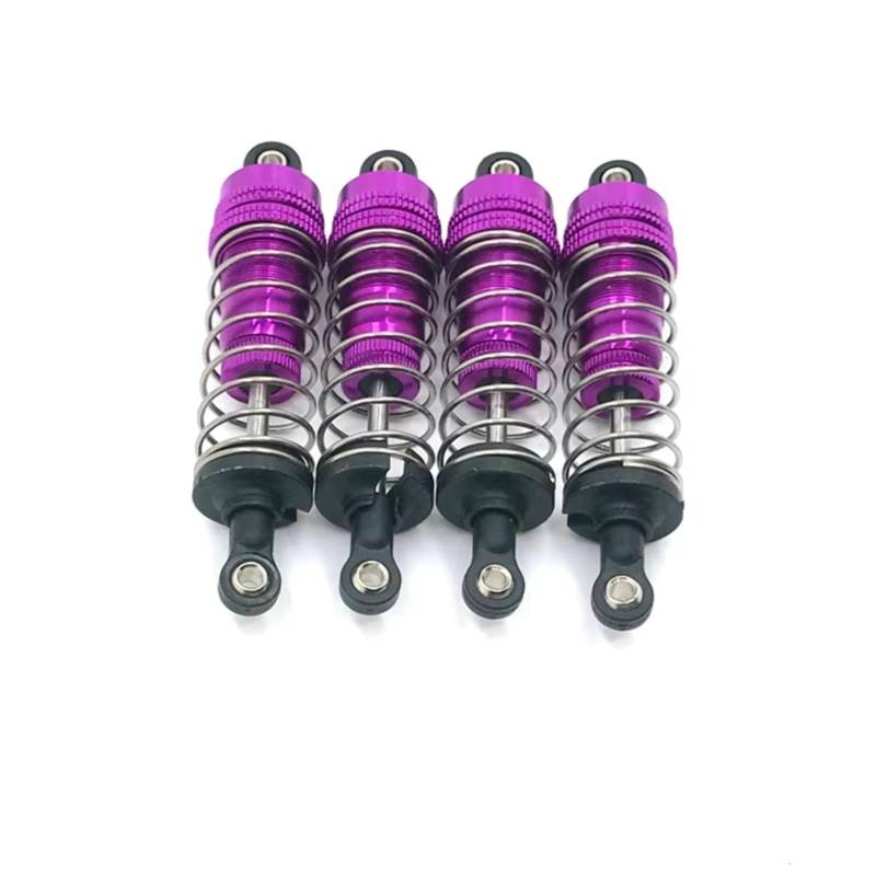 MGHGFYTAS RC Auto Zubehör Kompatibel Mit Wltoys 124019 144001 Fernbedienung Auto Upgrade Teile Metall 4PCs 1set Vorne Hinten Stoßdämpfer(Purple) von MGHGFYTAS