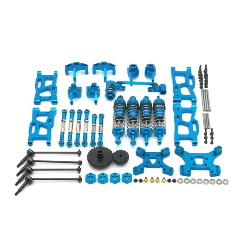 MGHGFYTAS RC Auto Zubehör Kompatibel Mit Wltoys 144001 144002 144010 124017 124019 RC-Auto-Upgrades, Teile, Zubehör, Metall-Kits Für Schwingarm-Stoßdämpfer-Set(Blue) von MGHGFYTAS