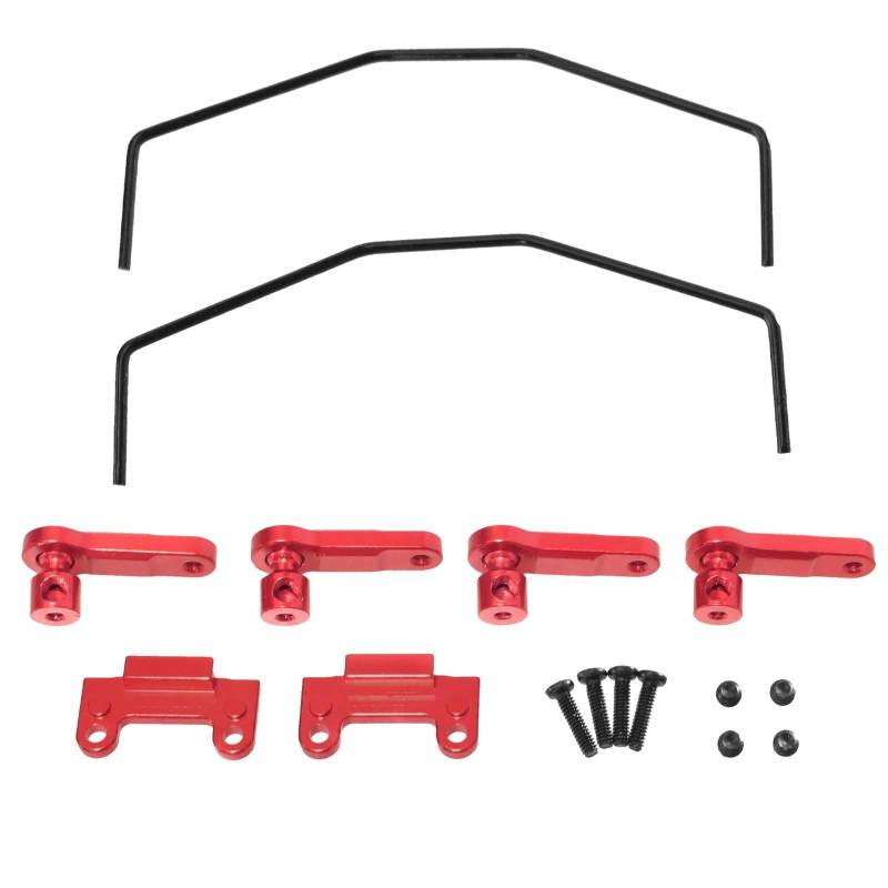 MGHGFYTAS RC Auto Zubehör Kompatibel Mit Wltoys 144001 144010 124016 124018 124007 124017 124019 Upgrade-Zubehör Für Ferngesteuerte Autos, Metall-Stabilisator-Set(Red) von MGHGFYTAS