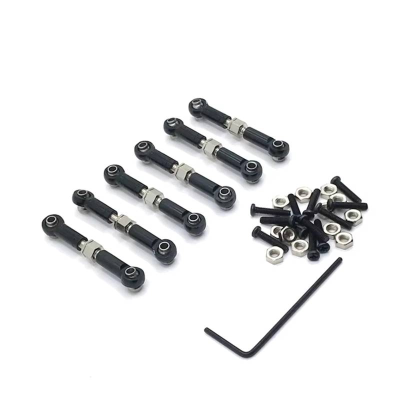 MGHGFYTAS RC Auto Zubehör Kompatibel Mit Wltoys 184011 A949 A959 A969 A979 K929 1/18 RC-Auto-Upgrade-Ersatzteile Metallgestänge Zugstange Vorne Hinten Servoverbindung Spurstange(Black) von MGHGFYTAS