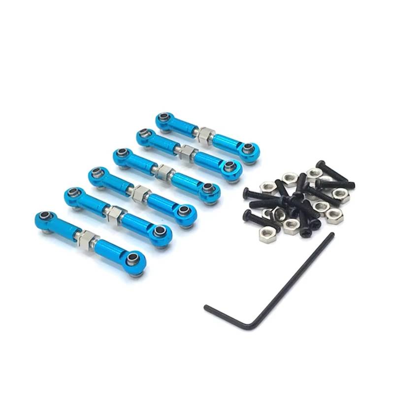 MGHGFYTAS RC Auto Zubehör Kompatibel Mit Wltoys 184011 A949 A959 A969 A979 K929 1/18 RC-Auto-Upgrade-Ersatzteile Metallgestänge Zugstange Vorne Hinten Servoverbindung Spurstange(Blue) von MGHGFYTAS