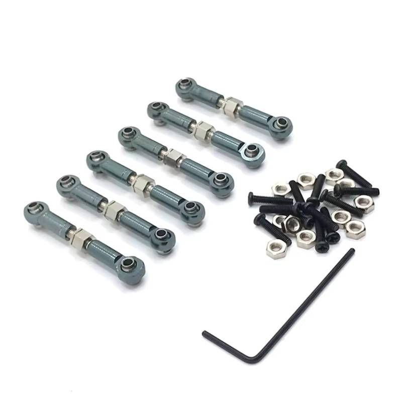 MGHGFYTAS RC Auto Zubehör Kompatibel Mit Wltoys 184011 A949 A959 A969 A979 K929 1/18 RC-Auto-Upgrade-Ersatzteile Metallgestänge Zugstange Vorne Hinten Servoverbindung Spurstange(Gray) von MGHGFYTAS