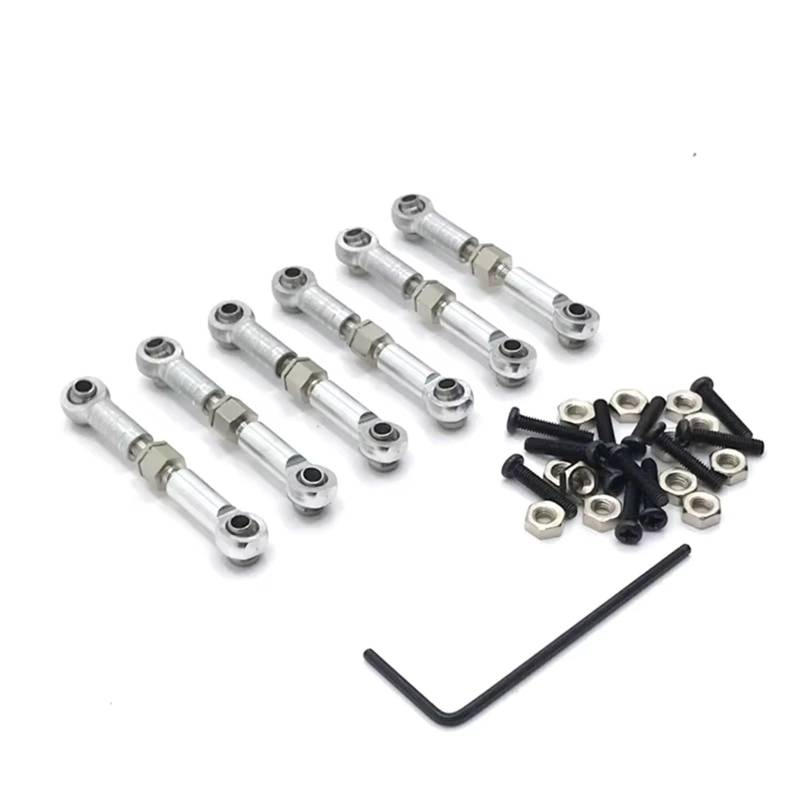 MGHGFYTAS RC Auto Zubehör Kompatibel Mit Wltoys 184011 A949 A959 A969 A979 K929 1/18 RC-Auto-Upgrade-Ersatzteile Metallgestänge Zugstange Vorne Hinten Servoverbindung Spurstange(Silver) von MGHGFYTAS