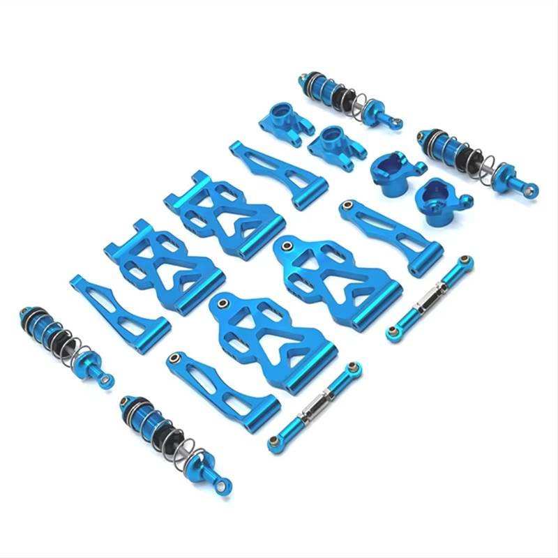 RC Auto Zubehör Kompatibel Mit SCY Für JJRC 1/16 Ferngesteuerte Autoteile, Verbesserte Metallschwinge, Lenkschale, RC-Autos, Upgrade-Teile, Ersatz(Blue) von MGHGFYTAS