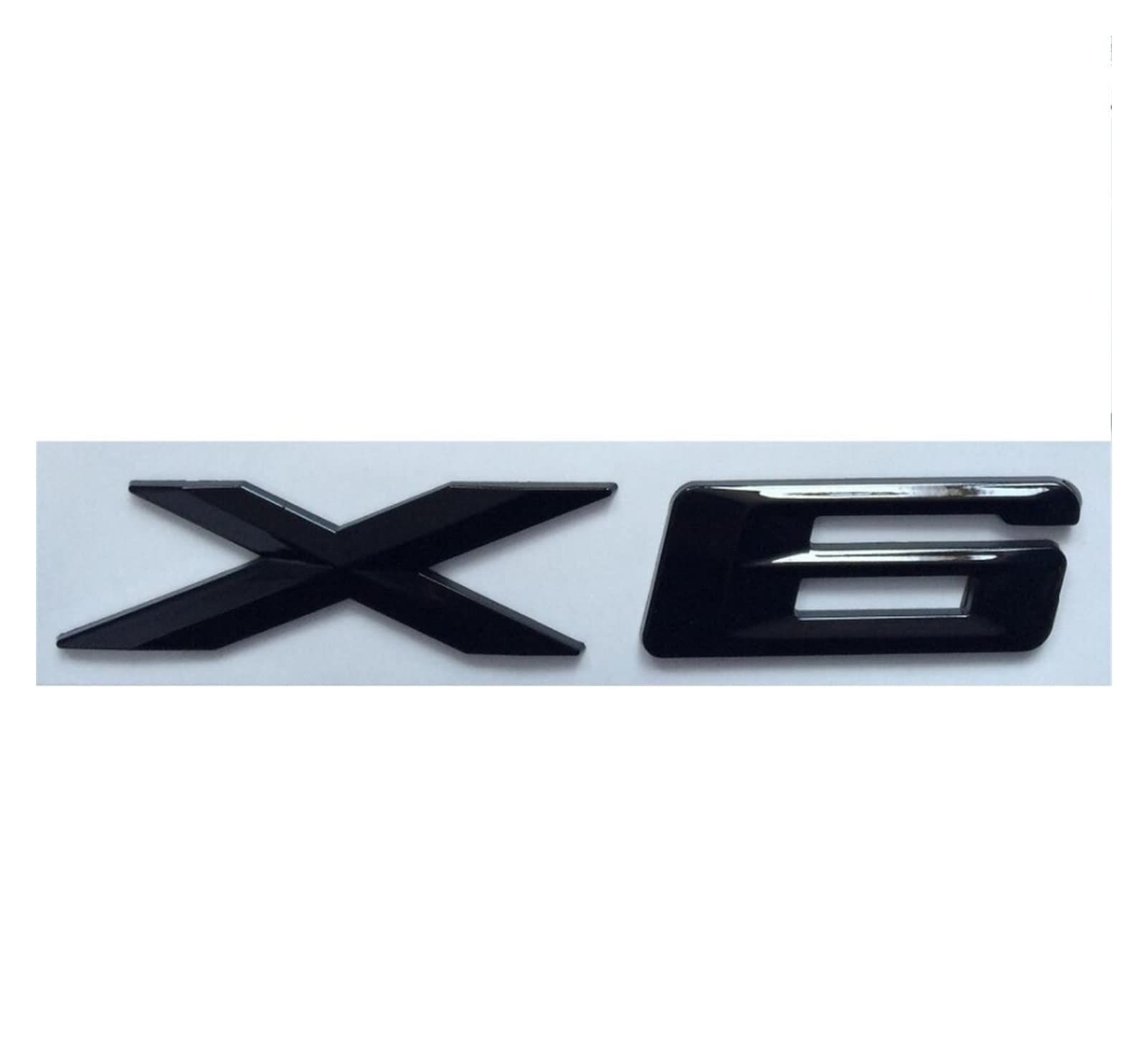 MGRAS Glänzendes schwarzes ABS, Zahlen, Buchstaben, Wörter, Kofferraum-Abzeichen, Emblem, Buchstaben-Aufkleber, kompatibel mit BMW X6 Abzeichenaufkleber von MGRAS