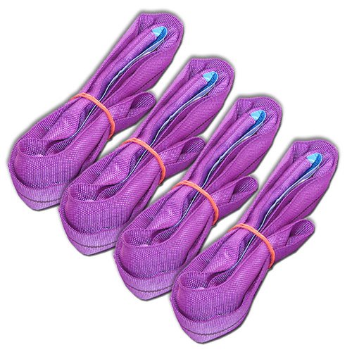 Profi Rundschlingen 1t 1m Umfang Hebebänder Hebeschlingen ENorm1492-2 Lila (4er-Set) von MGS SHOP