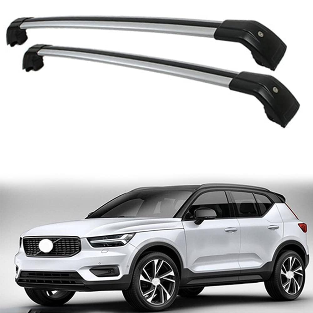 Auto Dachträger Dachreling für Volvo XC40 2017-2023 (536), Dach Gepäckträger aus Aluminium,Silver Black von MHART