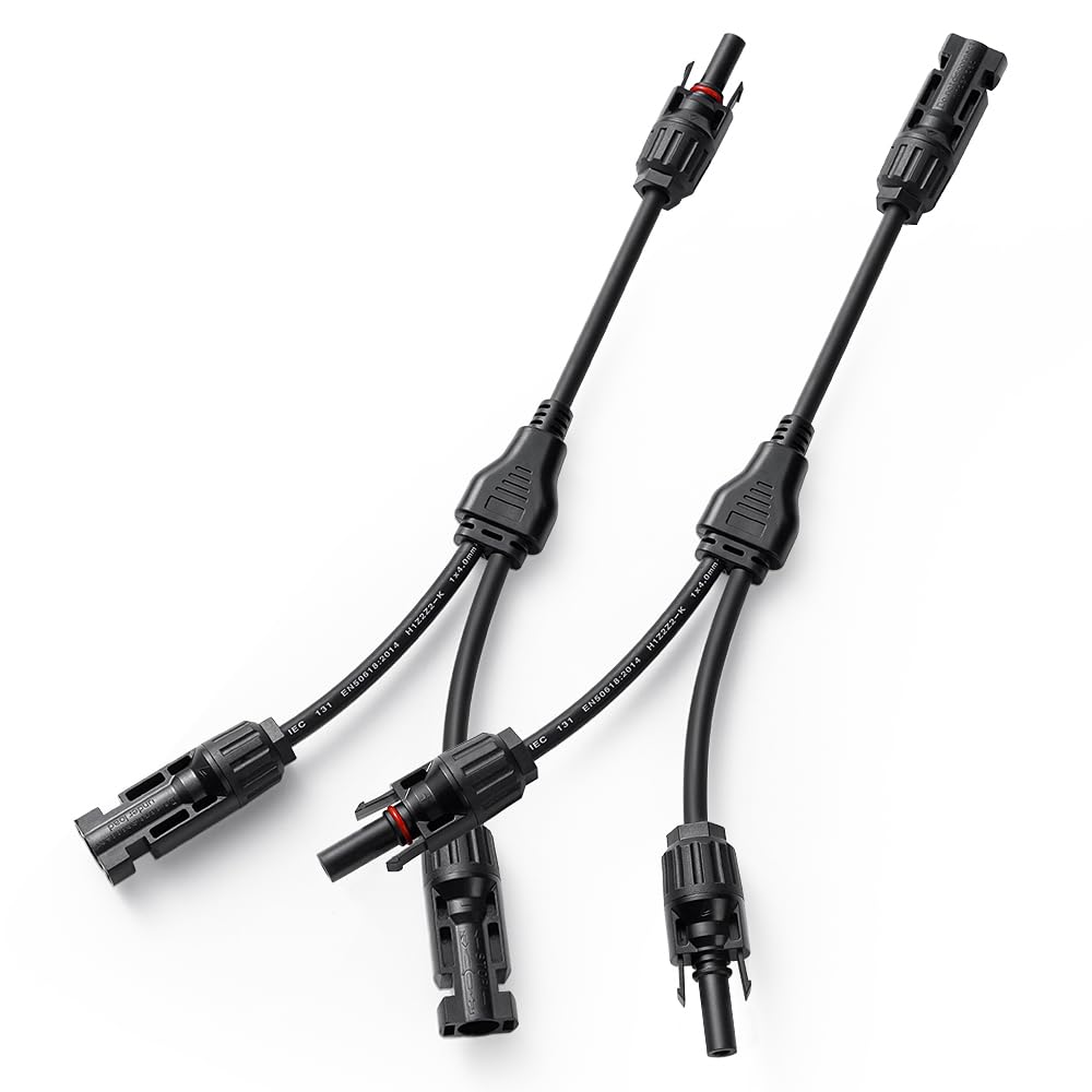 Solar-Steckverbinder Y-Abzweig Parallel-PV-Adapterkabel Solarpanel-Steckverbinder Draht-Stecker-Werkzeugsatz für Solarpanel (M/FF+F/MM) von MHPOWOS