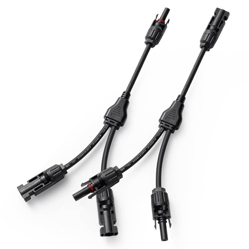 Solar-Steckverbinder Y-Abzweig Parallel-PV-Adapterkabel Solarpanel-Steckverbinder Draht-Stecker-Werkzeugsatz für Solarpanel (M/FF+F/MM) von MHPOWOS