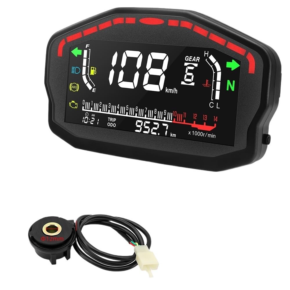Motorrad Drehzahlmesser Digitale Motorrad Bord Meter Erwachsene Benzin Motorräder Digital Dash Panel Universal Für Für Motorrad Drehzahlmesser Digitale Motorrad Bord Meter Erwachsene Benzin Motorräder Digital Dash Panel Universal Für Für von MHTGD