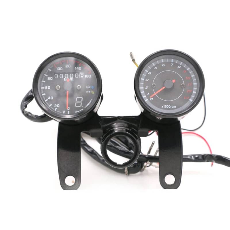 Motorrad Drehzahlmesser Motorrad Retro Kilometerzähler 2 In 1 Motorrad Hintergrundbeleuchtung Kilometerzähler & Tachometer-lehre Universal Kilometerzähler Für von MHTGD
