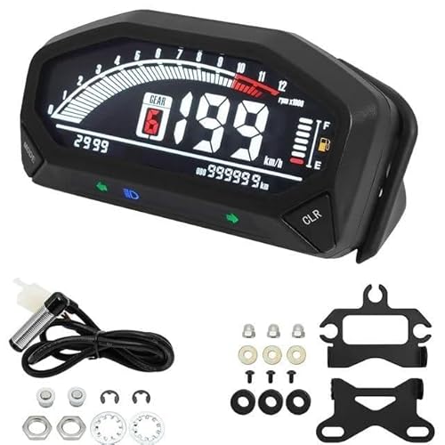 Motorrad Drehzahlmesser Universal Motorrad Digital Kilometerzähler Dashboard Geschwindigkeit Meter Gauge Für Für 1,2,4 Zylinder Motorrad Drehzahlmesser Universal Motorrad Digital Kilometerzähler Dashboard Geschwindigkeit Meter Gauge Für Für 1,2,4 Zylinder von MHTGD