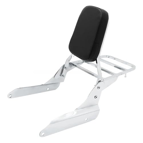 Passenger Backrest Pad Motorrad Passagier Rückenlehne Mit Hinten W/Gepäck Rack Unterstützung Für Shadow VLX600 VT600 VLX 600 VT 600 1999-2007 Beifahrerrückenpolster von MHTGD
