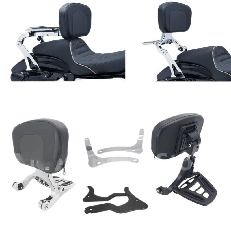 Passenger Backrest Pad Motorrad-Rückenlehne Mehrzweck-Fahrer-/Beifahrer-Rückenlehne mit klappbarem Gepäckträger für Rebel 1100 cm 1100 Beifahrerrückenpolster von MHTGD