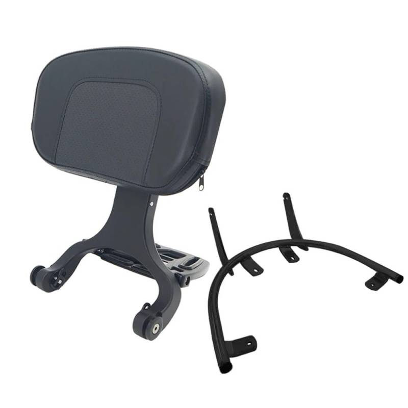 Passenger Backrest Pad Motorrad-Rückenlehne Mehrzweck-Fahrer- und Beifahrer-Rückenlehne mit klappbarem Gepäckträger für Peugeot für Django Beifahrerrückenpolster von MHTGD