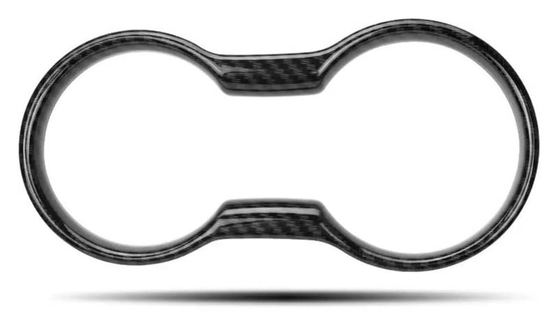 Autoverkleidung Für Mustang 2015-2022 Carbonfaser Auto Innenraum Formteilzubehör Front Wasserbecherhalter Abdeckung Dekorationsverkleidung von MIAOLISI