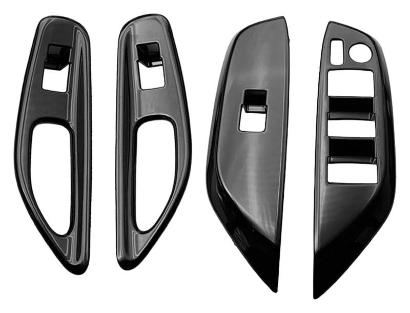 Autoverkleidung Für T&oyota Für Yaris Für Cross 2020 2021 Auto Helles Schwarzes Fensterglas Lift Knopf Verkleidungsschalter Abdeckung Armlehne Panel Aufkleber LHD von MIAOLISI