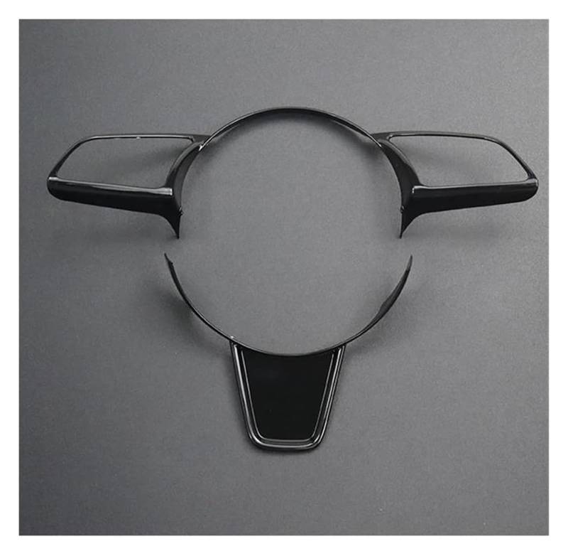 Für A3 8V A4 B9 A5 2017-2019 Kohlefaser Auto Lenkrad Tastenschalter Panel Rahmenabdeckung Verkleidung Innendekoration Autoverkleidung(Black) von MIAOLISI