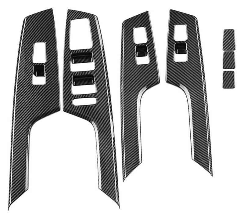 Für Kia EV6 Innenleisten ABS Heberknopf Autofenster Carbon Fiber Style Switch Panel Cover Türarmlehnenverkleidung Aufkleber Autoverkleidung von MIAOLISI