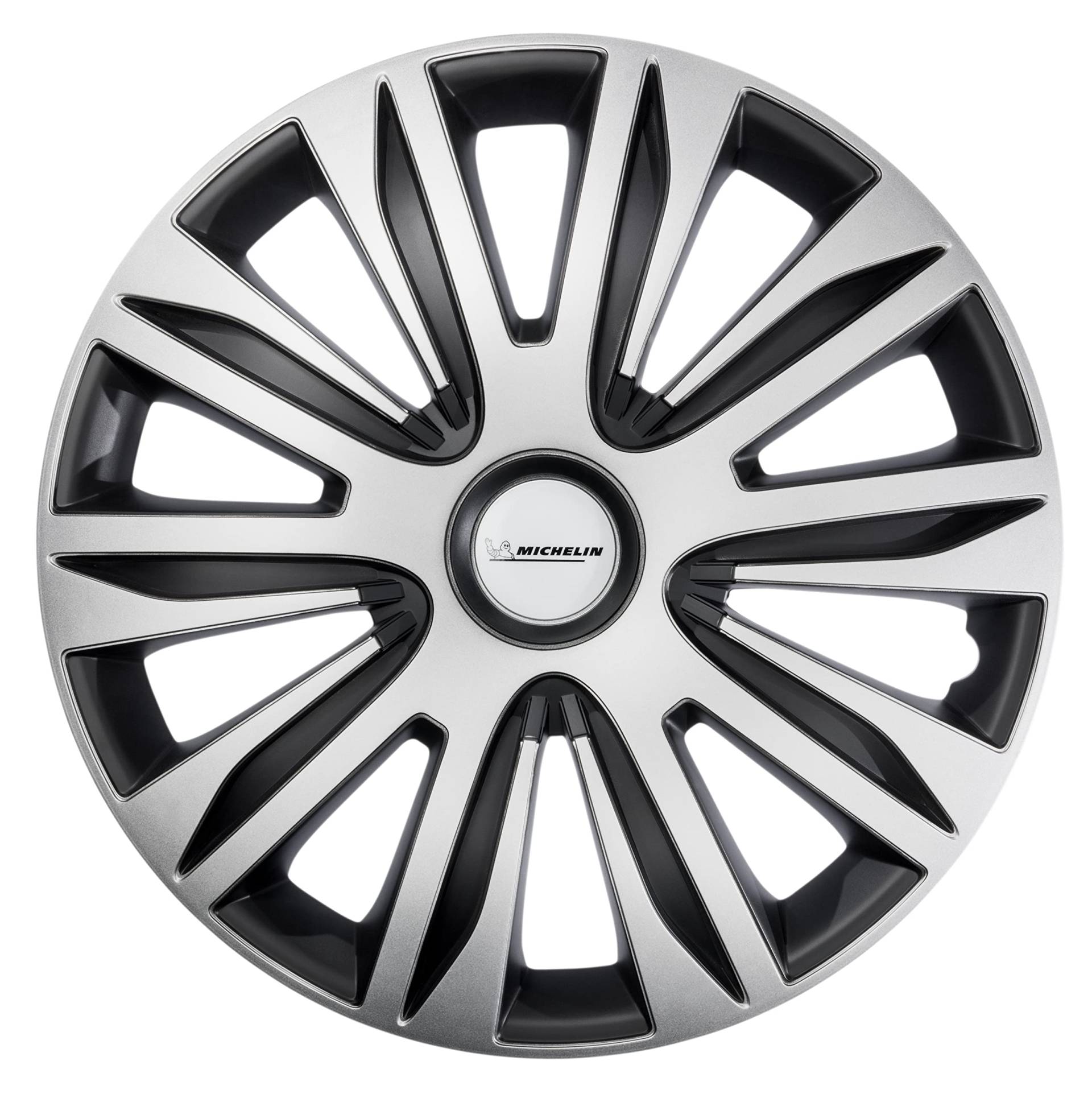 MICHELIN Radkappe MX-ABS 16 Zoll Universal Radzierblende 4er Set Fürs Auto ABS Kunststoff | Schwarz/Silber MICHELIN Radkappe MX-ABS 16 Zoll Universal Radzierblende 4er Set Fürs Auto ABS Kunststoff | Schwarz/Silber von MICHELIN