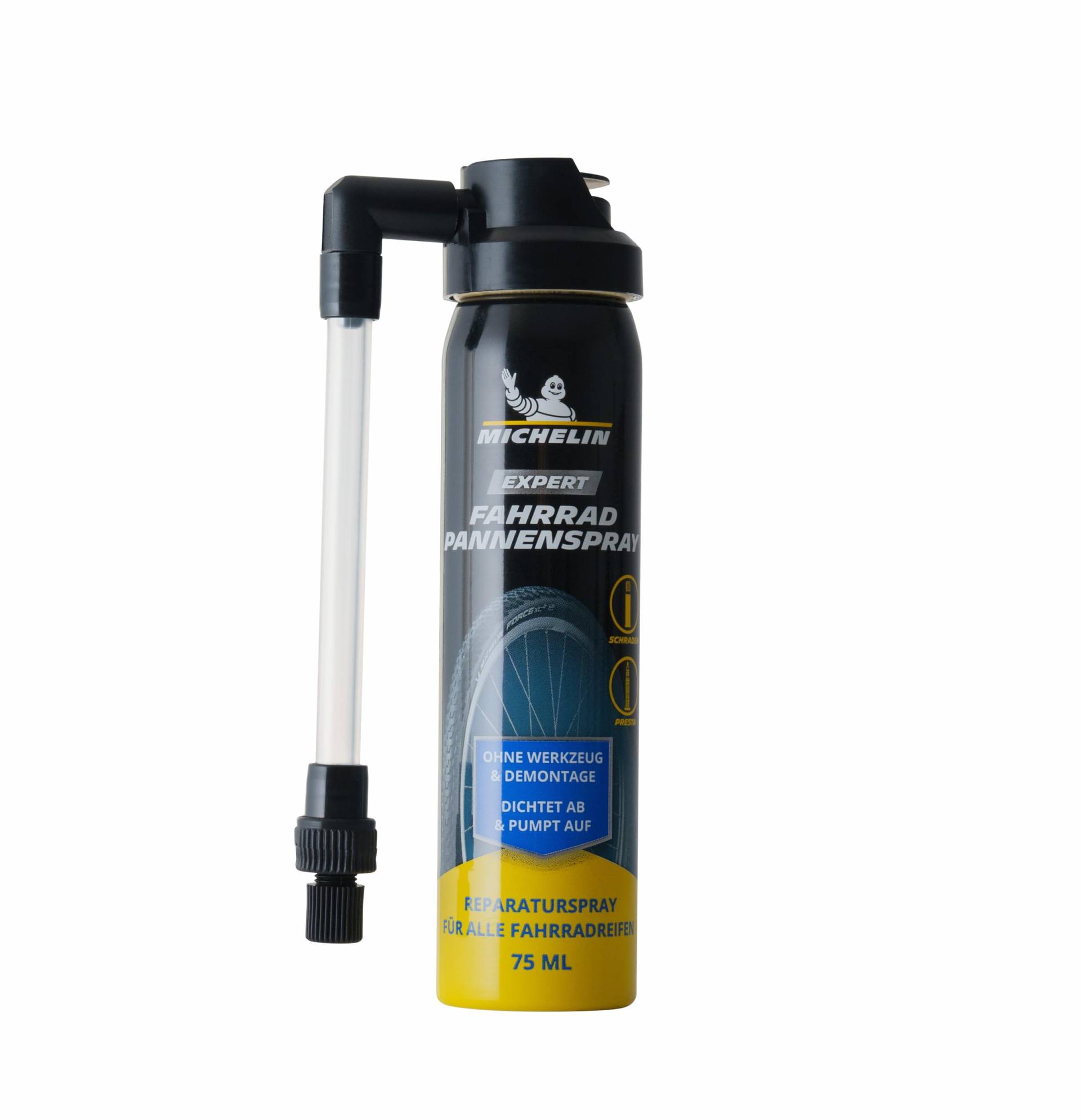 MICHELIN Expert Fahrrad Pannenspray 75ml | Reifendichtmittel Fahrrad | Fahrradreifen Reparatur | Fahrrad Reifenreparatur ohne Werkzeug MICHELIN Expert Fahrrad Pannenspray 75ml | Reifendichtmittel Fahrrad | Fahrradreifen Reparatur | Fahrrad Reifenreparatur ohne Werkzeug von MICHELIN