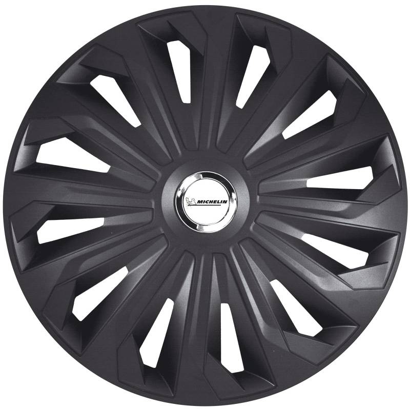 MICHELIN Radkappen 15 Zoll Universal Radzierblenden 4er Set Fürs Auto ABS Kunststoff | Schwarz von MICHELIN