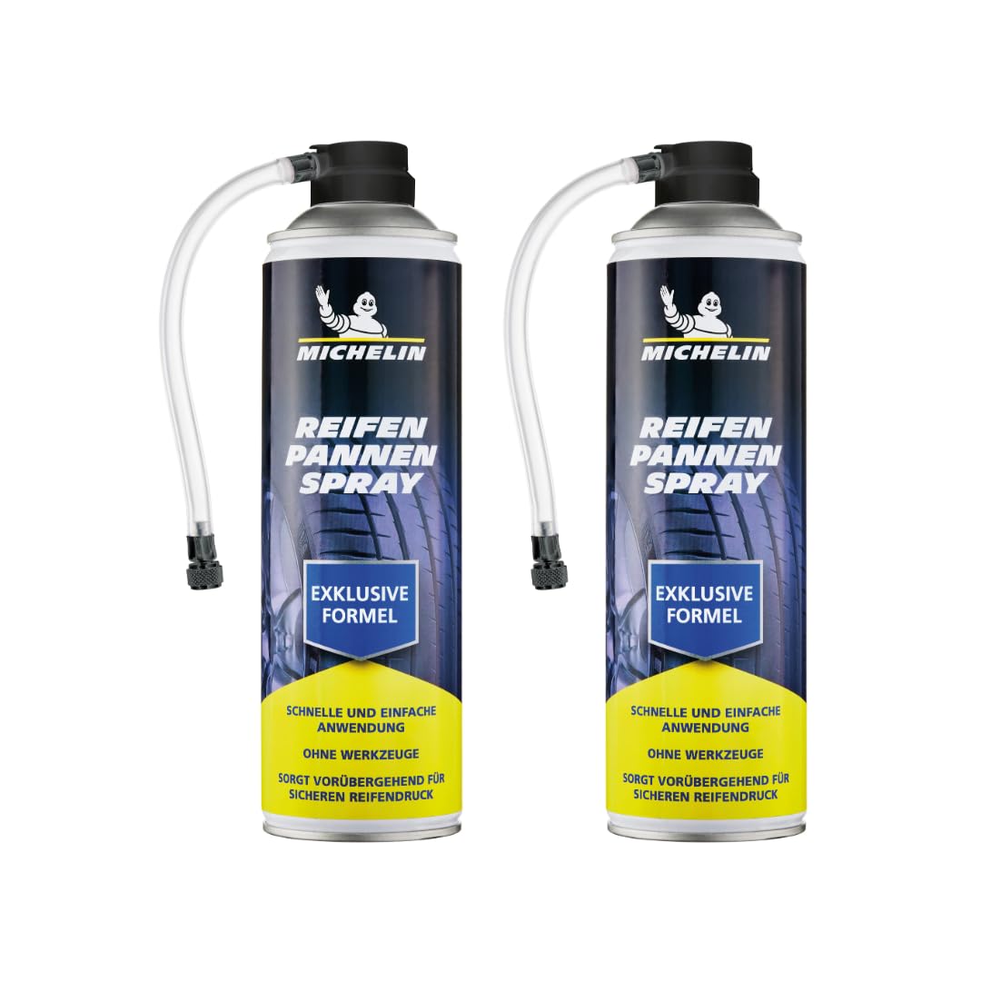 MICHELIN Reifendichtmittel 2 x 500ml | Pannenspray Fürs Auto Blitzschnell Ohne Werkzeug Löcher Im Reifen Reparieren 500 Ml | Pkw Kleine Suv Und Wohnwagen MICHELIN Reifendichtmittel 2 x 500ml | Pannenspray Fürs Auto Blitzschnell Ohne Werkzeug Löcher Im Reifen Reparieren 500 Ml | Pkw Kleine Suv Und Wohnwagen von MICHELIN