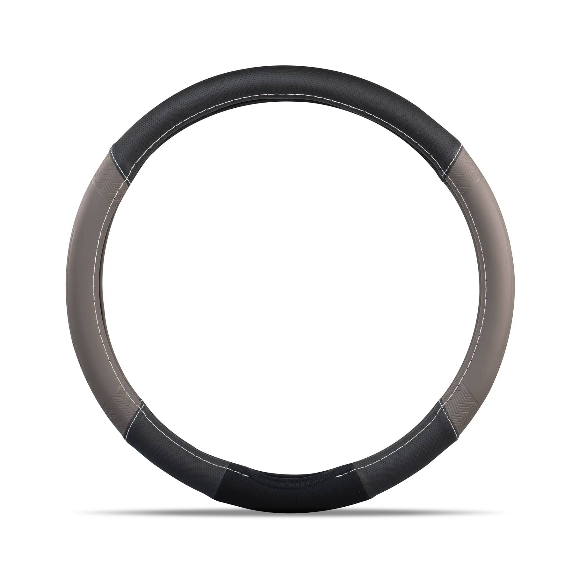 MICHELIN iFit Premium grau-schwarz Leder Lenkradbezug. Für die meisten Autos, Durchmesser 36,8-39,3 cm. Einfache Montage. Stilvolle Lenkradabdeckung schützt vor Abnutzung. Autozubehör von MICHELIN