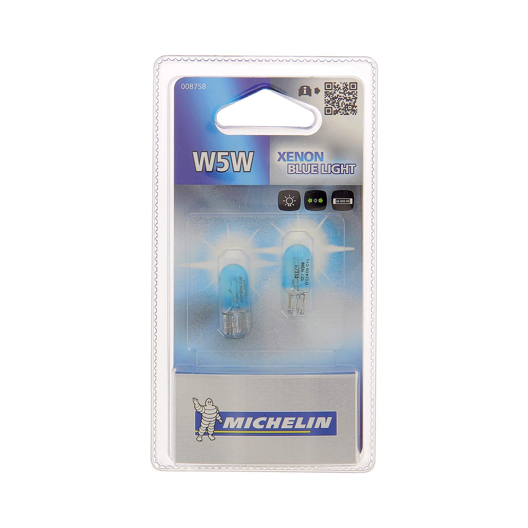 Michelin 008758 Blue Light, 2 Glühlampe, W5W, 12 V von MICHELIN
