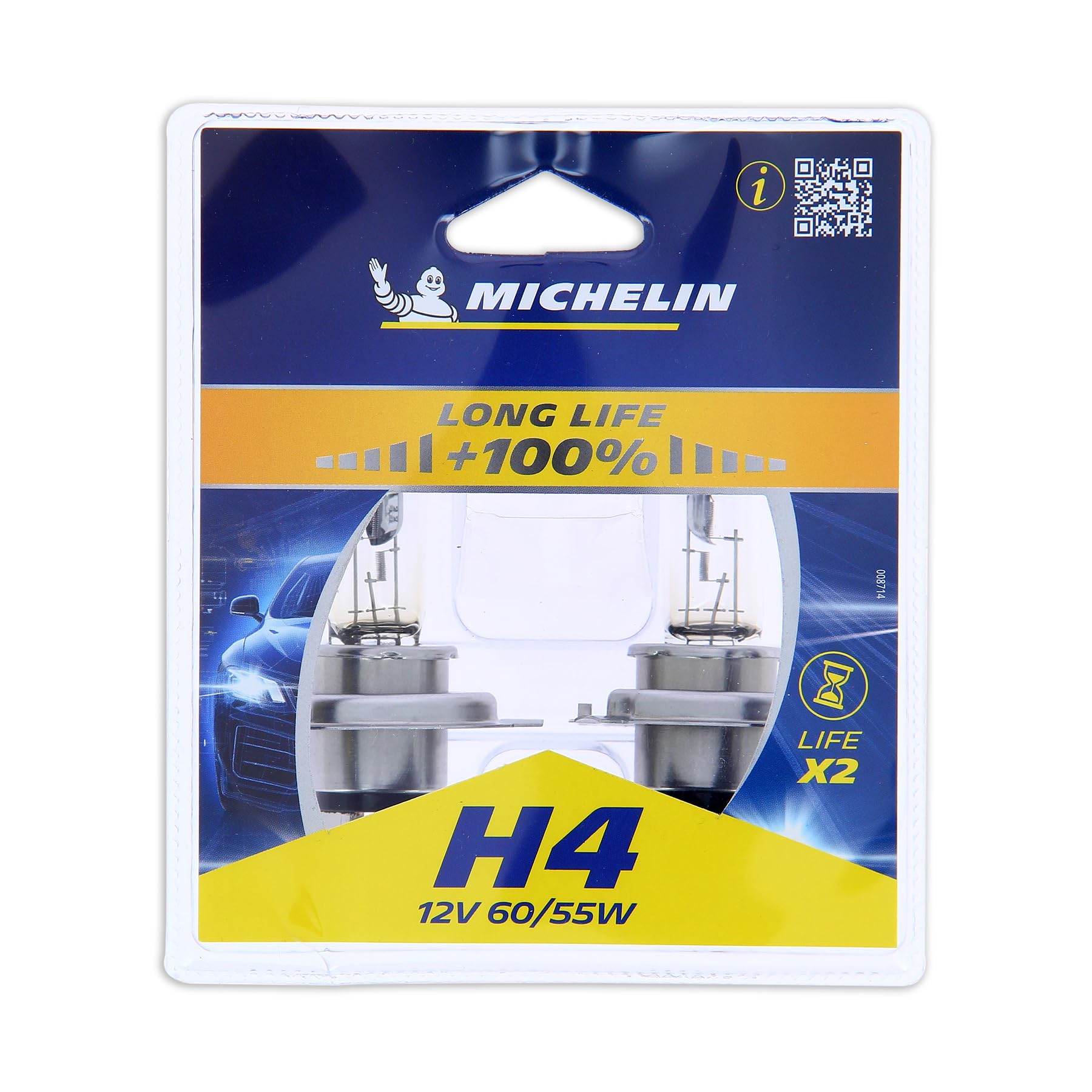 MICHELIN 008714 2 Stück H4 Life+50% 60/55W von MICHELIN