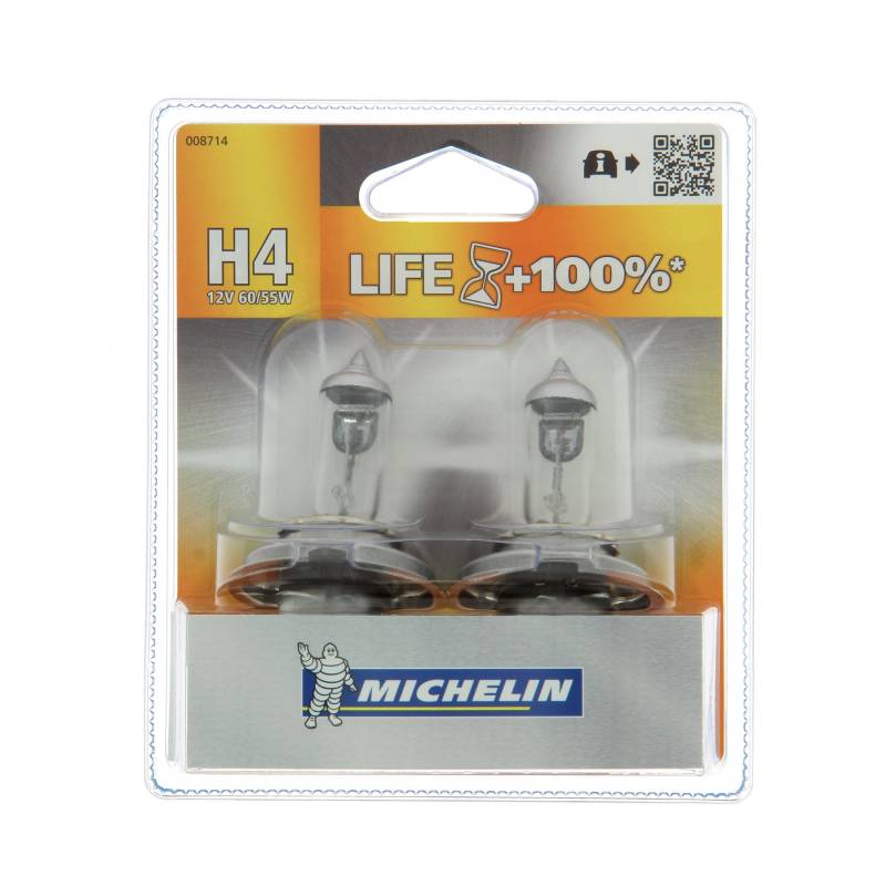 MICHELIN 008714 2 Stück H4 Life+50% 60/55W von MICHELIN