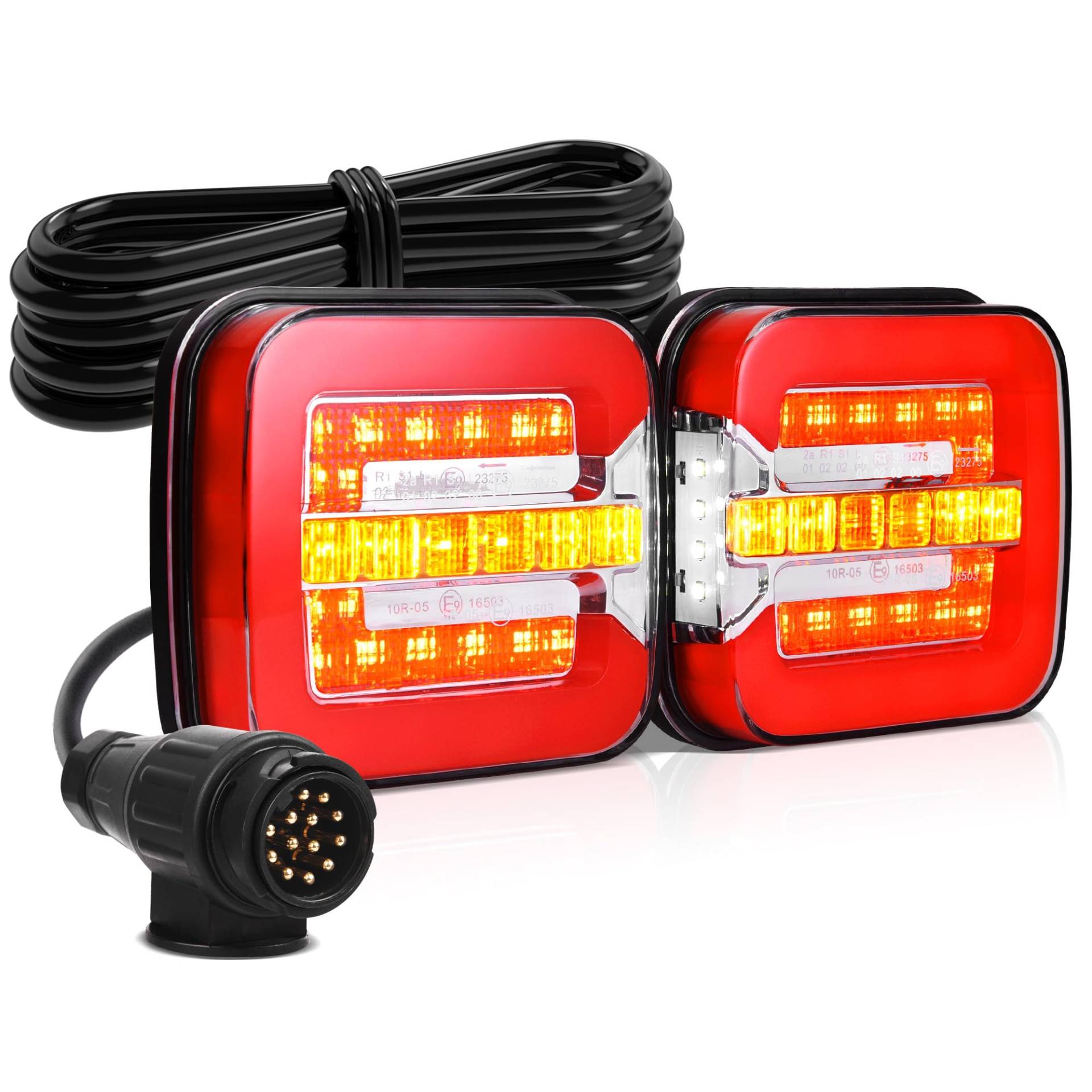 MICTUNING 12V Anhänger Rücklicht Set 7,5M Kabel, Anhänger Beleuchtung mit 13 polig Stecker, 4 Fonktionen mit E Prüfzeichen Heckleuchten MICTUNING 12V Anhänger Rücklicht Set 7,5M Kabel, Anhänger Beleuchtung mit 13 polig Stecker, 4 Fonktionen mit E Prüfzeichen Heckleuchten von MICTUNING