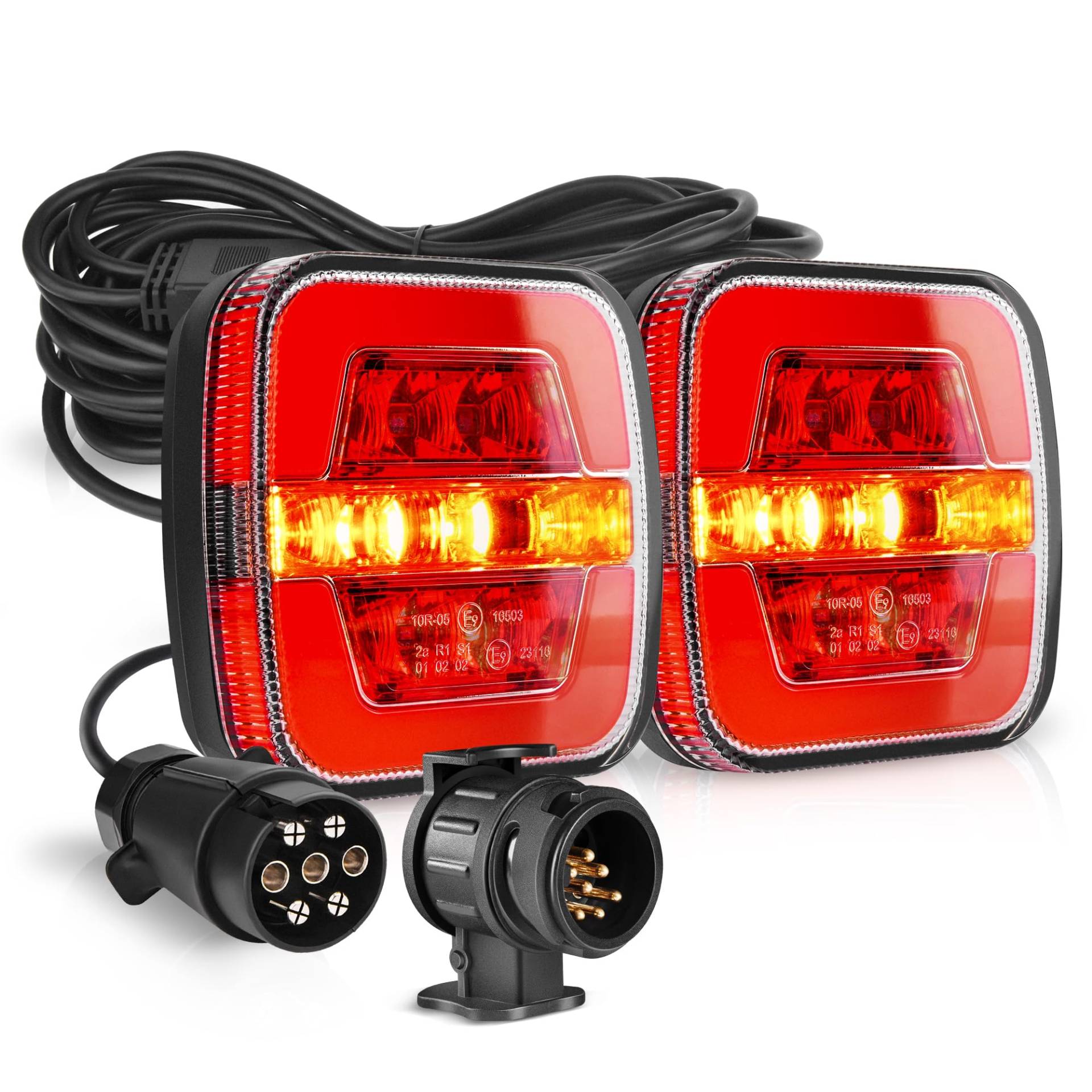 MICTUNING Anhänger Rücklicht-Set Anhängerbeleuchtung 7,5M Kabel mit 2 Steckers Anhänger-Rückleuchte Zugelassen MICTUNING Anhänger Rücklicht-Set Anhängerbeleuchtung 7,5M Kabel mit 2 Steckers Anhänger-Rückleuchte Zugelassen von MICTUNING