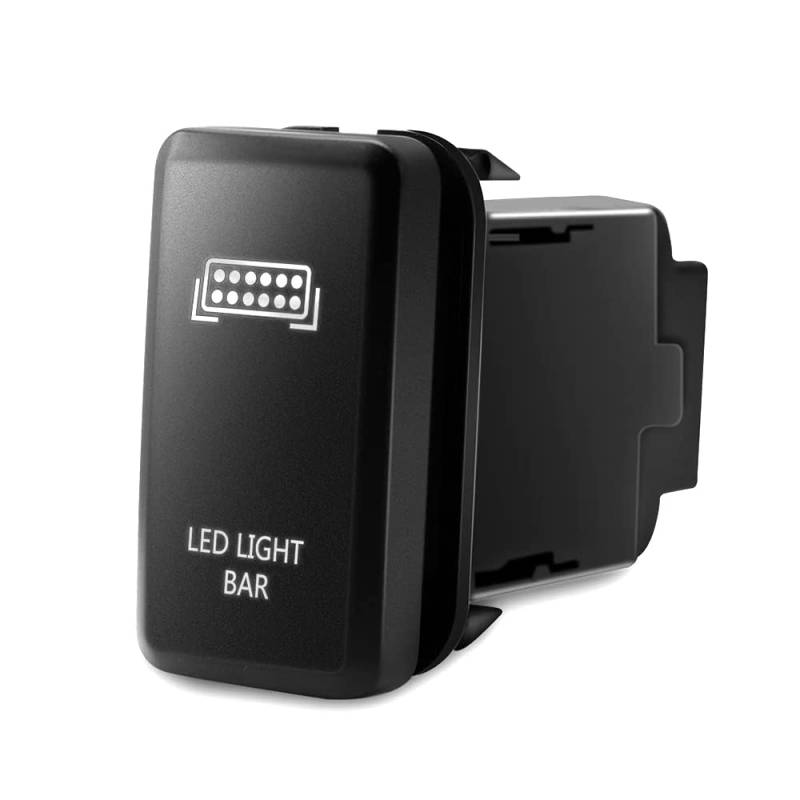 mictuning Toyota LED Push Schalter mit Stecker Draht Kit Laser LED Light Bar Symbol – Weiß von MICTUNING