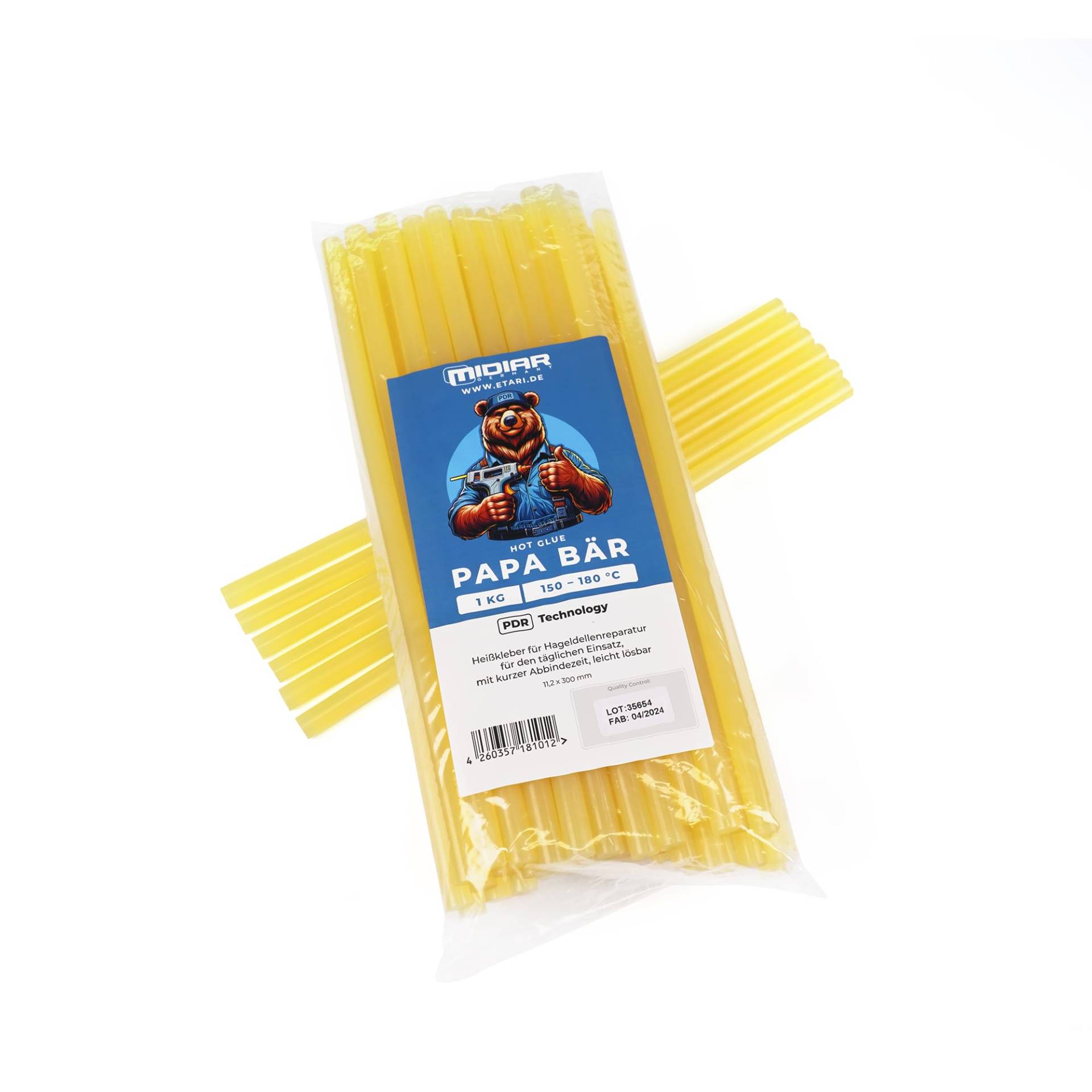 MIDIAR Heißkleber Klebesticks Papa Bär, lackschonend, Schmelzkleber speziell für Hagelschadenreparatur, PDR Tools, PDR Tools Heißkleber Stifte für Heißkleber-Pistole. 1 KG MIDIAR Heißkleber Klebesticks Papa Bär, lackschonend, Schmelzkleber speziell für Hagelschadenreparatur, PDR Tools, PDR Tools Heißkleber Stifte für Heißkleber-Pistole. 1 KG von MIDIAR