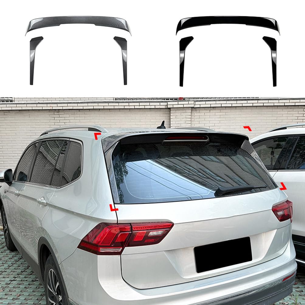 ABS Auto Dachheckspoiler Body Kit Heckscheibe Seitenspoiler Flügel Tuning für Volkswagen VW Tiguan MK2 2017–2023 Standard Change Rline,Carbon Look von MIELEU