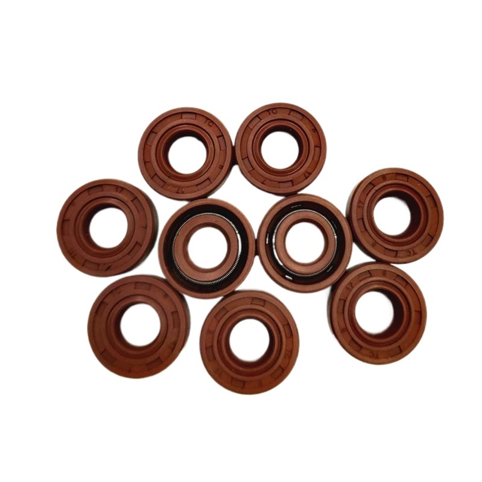 Lip seals FKM-Wellenöldichtung TC-5*14*5 5*15*6 5*16*6 6*10*3,2 6*12*3 6*16*5/6/7 7*17/19*6/8 FPM Bedeckte Doppellippe mit Strumpfbandfeder Radial seals Rotary seals ( Size : 5x15x6mm 2pcs ) von MIELEU