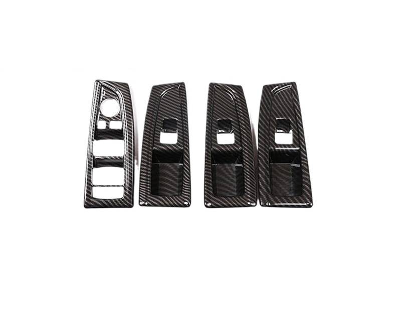 MIENAOC Autoinnendekoration Für 2 Serie F45 F46 2015-2019/Auto Fensterheber Schalter Panel Trim Abdeckung Rahmen Auto Innen Zubehör Aufkleber Auto deko Innenraum(Style B-Carbon Fiber) von MIENAOC