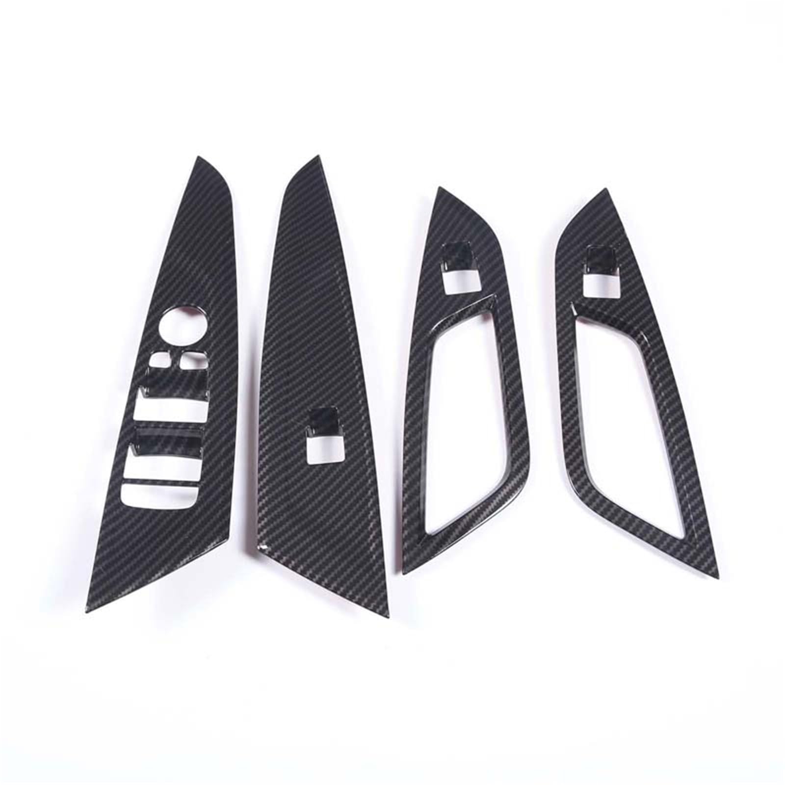 MIENAOC Autoinnendekoration Für 4 Serie G26 2021 2022/Auto Fenster Glas Lift Schalter Taste Bedienfeld Rahmen Abdeckung Trim Auto deko Innenraum(Carbon Fiber) von MIENAOC