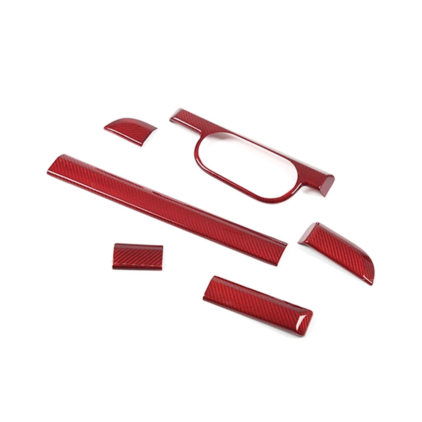 MIENAOC Autoinnendekoration Für 911 718 2013-2019 Für Boxster Für Cayman/Carbon Faser Zentrale Steuerung Instrument Panel Trim Auto Innen Zubehör Auto deko Innenraum(Carbon Fiber Red) von MIENAOC