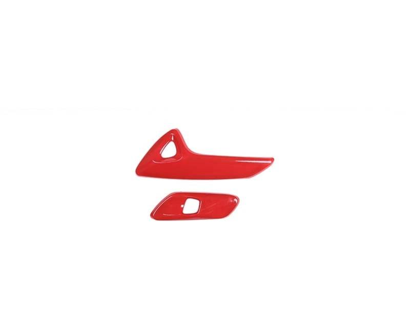 MIENAOC Autoinnendekoration Für Chevrolet Für Corvette C7 2014-2019/Auto Innentür Armlehne Elektrische Schalter Taste Rahmen Abdeckung Trim Aufkleber Auto deko Innenraum(Red) von MIENAOC
