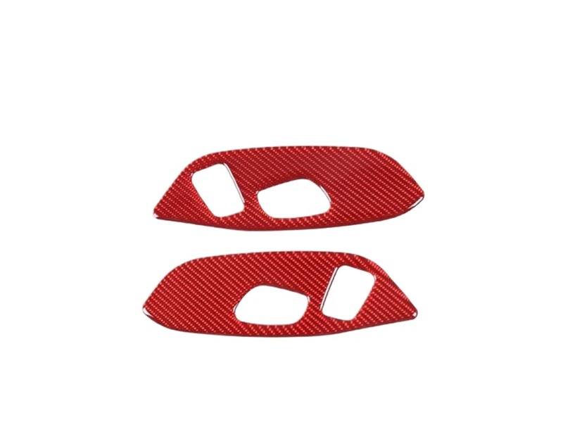 MIENAOC Autoinnendekoration Für Chevrolet Für Corvette C8 Für Stingray Z51 Z06 2020-2023/Auto Sitz Einstellung Schalter Knob Panel Trim Abdeckungen Auto deko Innenraum(Style A-Red) von MIENAOC