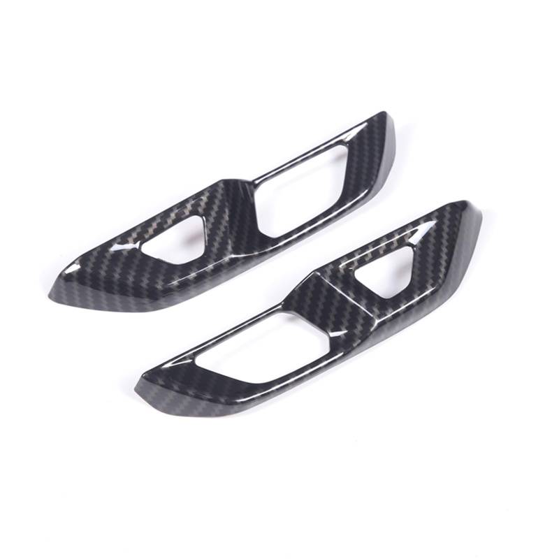 MIENAOC Autoinnendekoration Für Chevrolet Für Corvette C8 Für Stingray Z51 Z06 2020-2023/Auto Tür Sicherheit Lock Schalter Trim Rahmen Abdeckung Aufkleber Auto deko Innenraum(Carbon Fiber) von MIENAOC