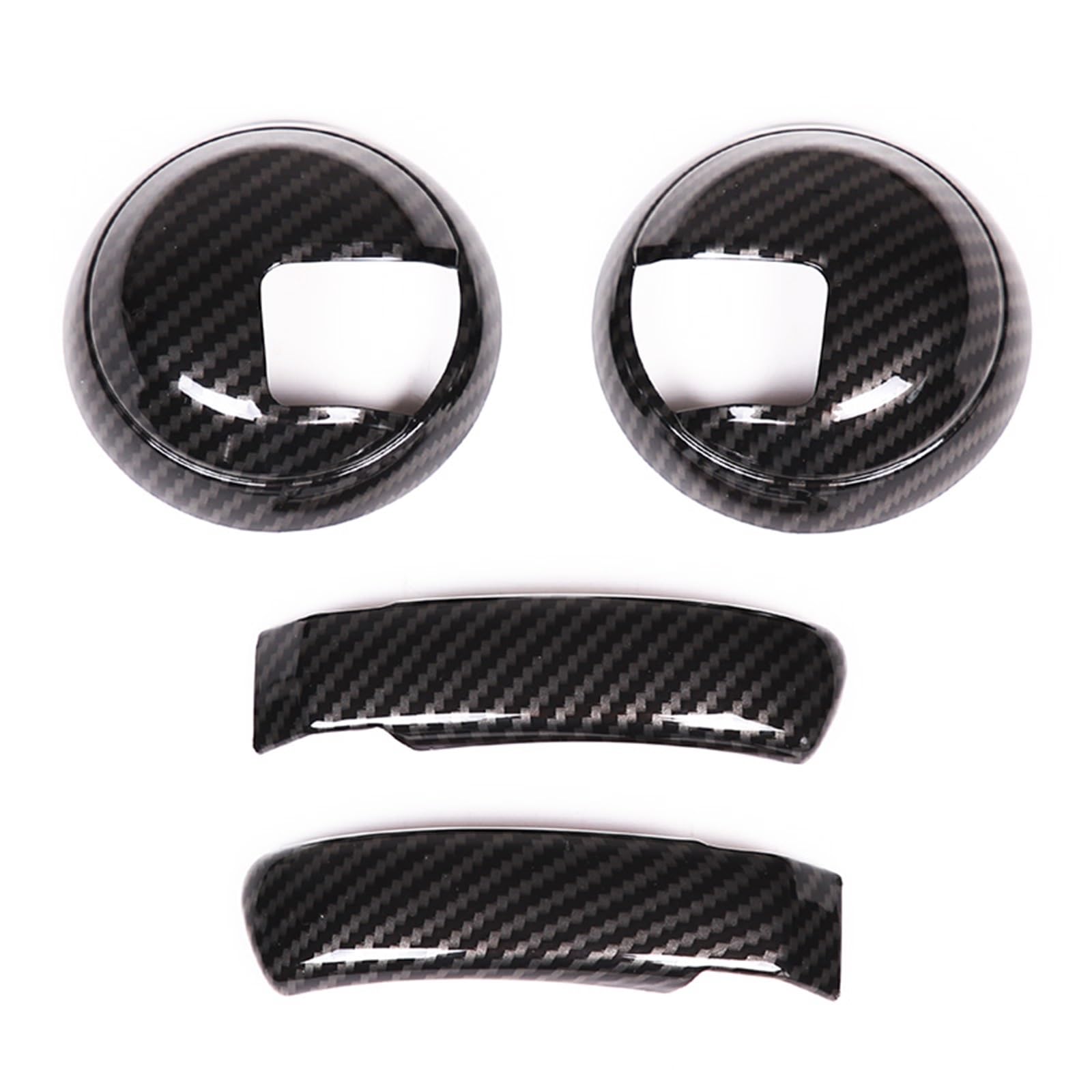 MIENAOC Autoinnendekoration Für FIAT 500 Für Abarth 595 2010-2024 / ABS Carbon Faser Auto Innen Tür Griff Dekoration Abdeckung Aufkleber Trim Auto deko Innenraum(Carbon Fiber) von MIENAOC