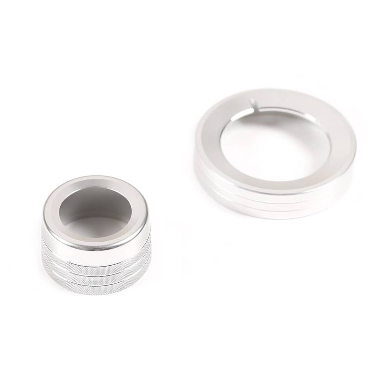 MIENAOC Autoinnendekoration Für Ford Für Ranger 2015-2021/Auto Scheinwerfer Schalter Dekoration Ring Allradantrieb Schalter Knopf Trim Abdeckung Auto deko Innenraum(Silver) von MIENAOC
