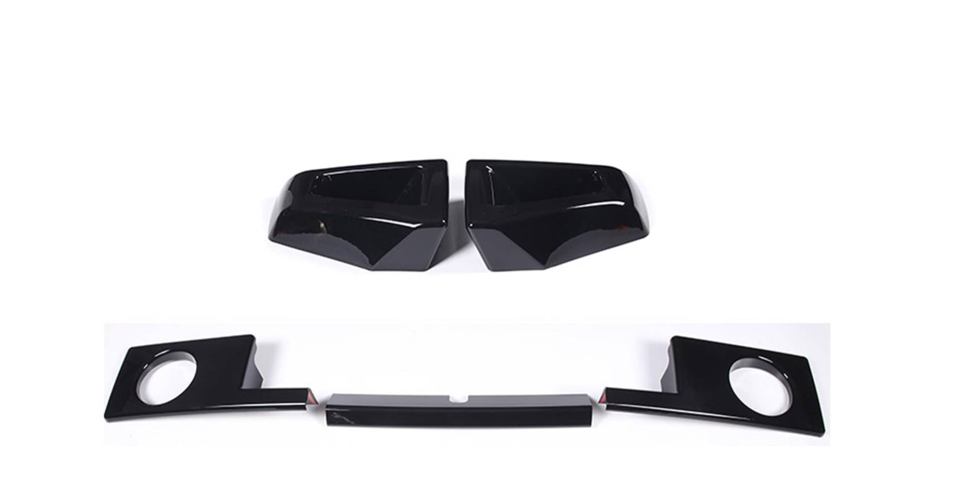 MIENAOC Autoinnendekoration Für Hummer H2 2003-2009 / ABS Silber Auto Vorderen Stoßfänger Unteren Zierstreifen Nebelscheinwerfer Zierabdeckung Auto deko Innenraum(Style C Black) von MIENAOC