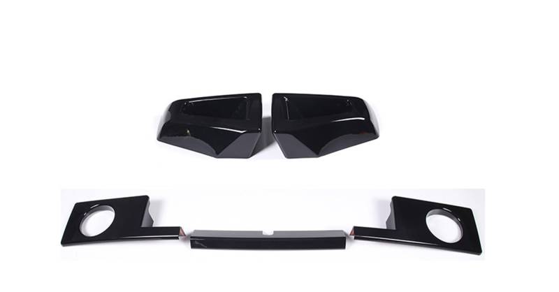 MIENAOC Autoinnendekoration Für Hummer H2 2003-2009 / ABS Silber Auto Vorderen Stoßfänger Unteren Zierstreifen Nebelscheinwerfer Zierabdeckung Auto deko Innenraum(Style C Black) von MIENAOC
